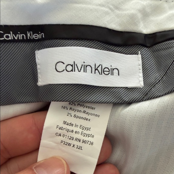 Men's Gray Calvin Klein Dress Pants - Picture 2 of 2